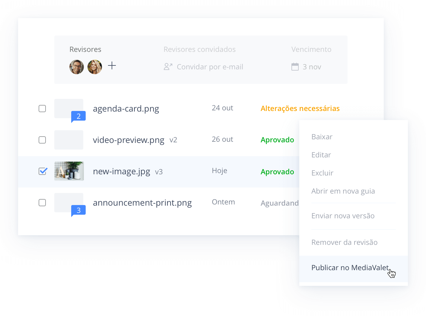 Gerencie ativos da marca diretamente no Wrike