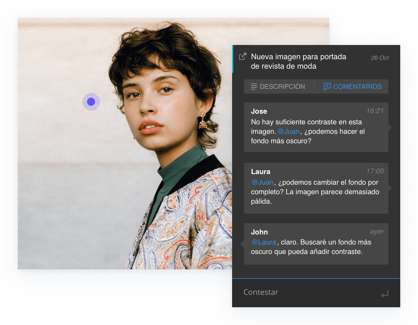Captura los comentarios claros y útiles para finalizar los activos digitales en Wrike