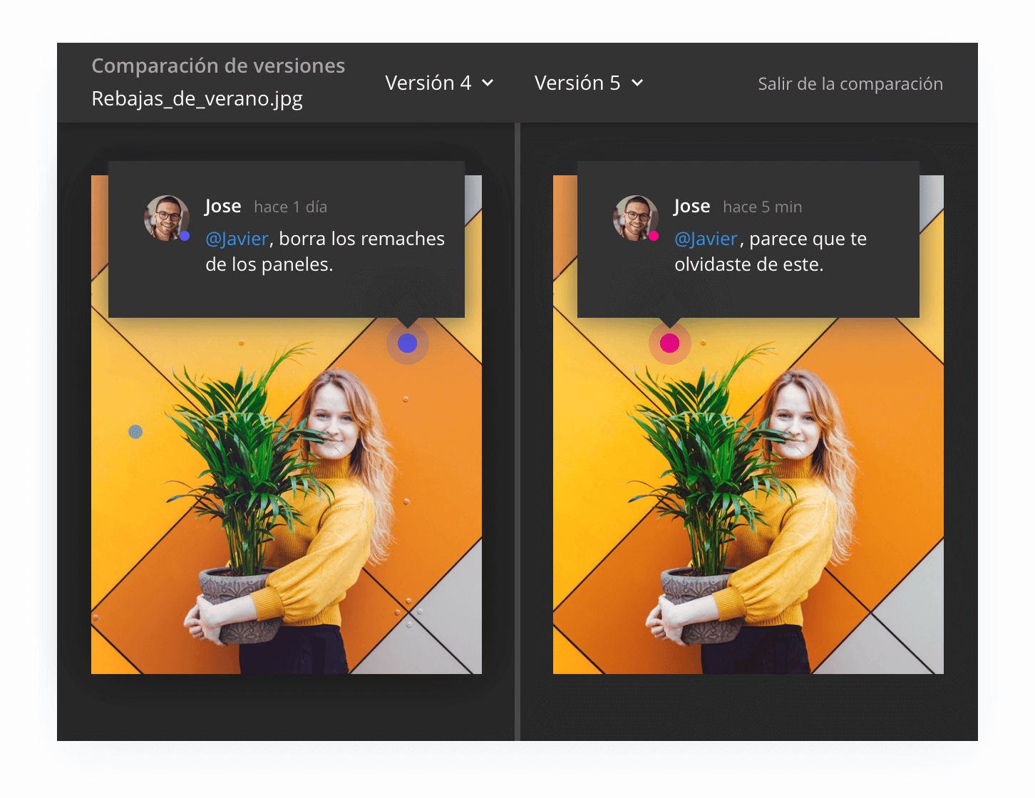 Captura los comentarios claros y útiles para finalizar los activos digitales en Wrike