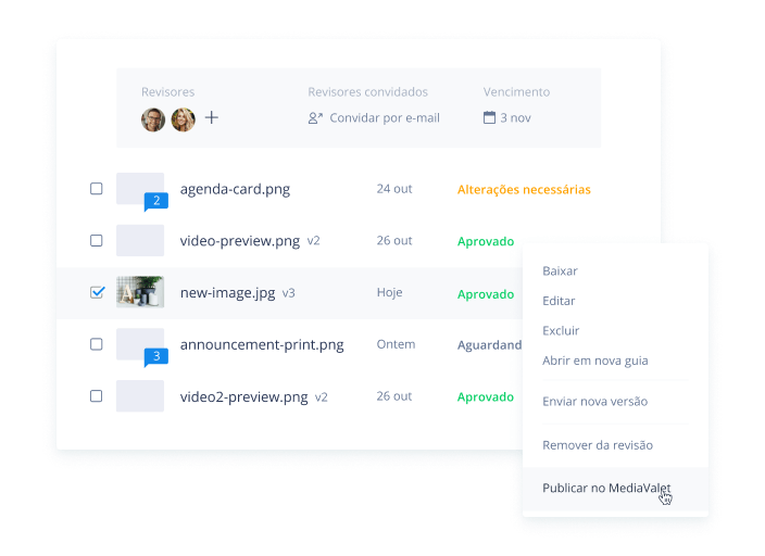 Publique ativos com facilidade