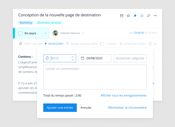 Utilisez le temps à bon escient