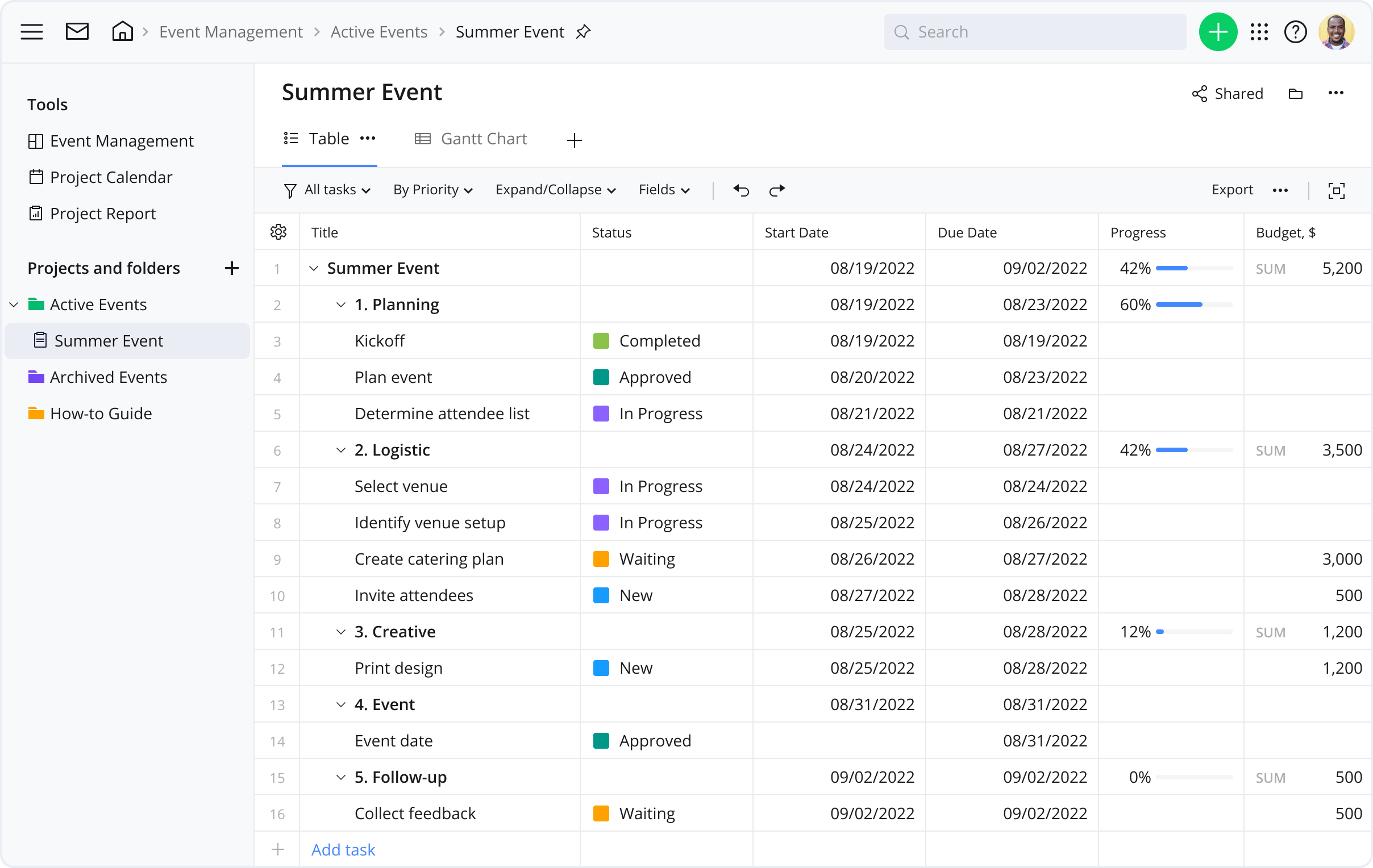 Event Planning Template